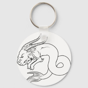 Stijlvolle Capricorn zee geit illustratie Sleutelhanger