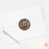 Stijlvolle Capybara - Geïnspireerd door William Mo Ronde Sticker (Envelop)