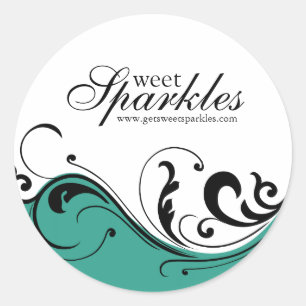Stijlvolle Caraïbische Blauwe Rol Verpakkingsstic Ronde Sticker