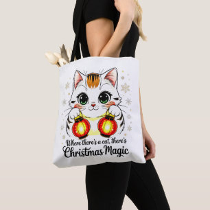 Stijlvolle Cartoon Kat - Feestelijk Chinees Nieuwj Tote Bag