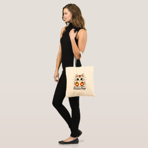 Stijlvolle Cartoon Kat - Feestelijk Chinees Nieuwj Tote Bag