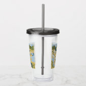 Stijlvolle cartoon landschapsvakantiereiskaart acryl drinkbeker (Rechts)