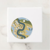 Stijlvolle cartoon landschapsvakantiereiskaart bedankjes labels (In situ)