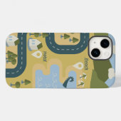 Stijlvolle cartoon landschapsvakantiereiskaart Case-Mate iPhone case (Achterkant (horizontaal))