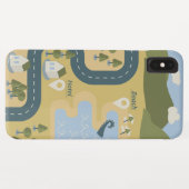 Stijlvolle cartoon landschapsvakantiereiskaart Case-Mate iPhone case (Achterkant (horizontaal))