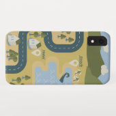 Stijlvolle cartoon landschapsvakantiereiskaart Case-Mate iPhone case (Achterkant (horizontaal))