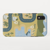 Stijlvolle cartoon landschapsvakantiereiskaart Case-Mate iPhone case (Achterkant (horizontaal))