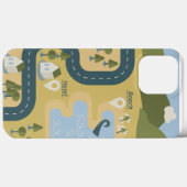 Stijlvolle cartoon landschapsvakantiereiskaart Case-Mate iPhone case (Achterkant (horizontaal))