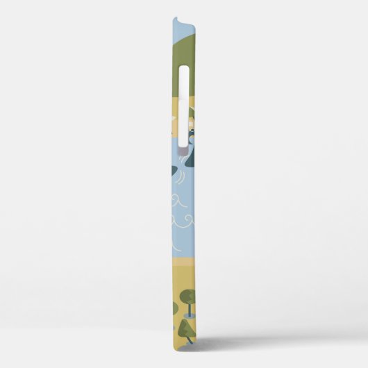 Stijlvolle cartoon landschapsvakantiereiskaart Case-Mate iPhone case (Achterkant / Links)