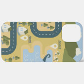 Stijlvolle cartoon landschapsvakantiereiskaart Case-Mate iPhone case (Achterkant (horizontaal))