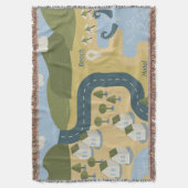 Stijlvolle cartoon landschapsvakantiereiskaart deken (Voorkant Verticaal)