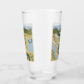 Stijlvolle cartoon landschapsvakantiereiskaart glas (Links)
