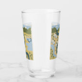 Stijlvolle cartoon landschapsvakantiereiskaart glas (Rechts)