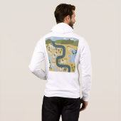 Stijlvolle cartoon landschapsvakantiereiskaart hoodie (Achterkant volledig)