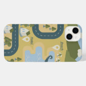 Stijlvolle cartoon landschapsvakantiereiskaart iPhone hoesje (Achterkant horizontaal)