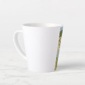 Stijlvolle cartoon landschapsvakantiereiskaart latte mok (Linkerhoek)