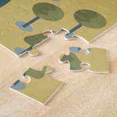 Stijlvolle cartoon landschapsvakantiereiskaart legpuzzel (Zijkant)