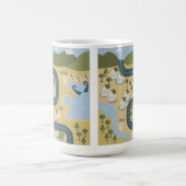 Stijlvolle cartoon landschapsvakantiereiskaart magische mok (Midden)