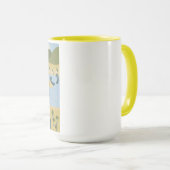 Stijlvolle cartoon landschapsvakantiereiskaart mok (Voorkant rechts)