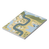 Stijlvolle cartoon landschapsvakantiereiskaart notitieblok (Linkerzijde)