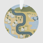 Stijlvolle cartoon landschapsvakantiereiskaart ornament (voorkant)