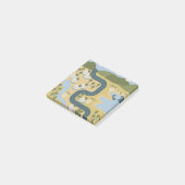 Stijlvolle cartoon landschapsvakantiereiskaart post-it® notes (Schuin)
