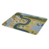 Stijlvolle cartoon landschapsvakantiereiskaart snijplank (Hoek)