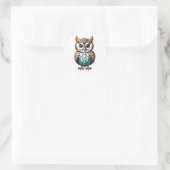 Stijlvolle Cartoon Owl Design – Schattige en kleur Ronde Sticker (Tas)
