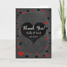 Stijlvolle casino bruiloft bedankkaart