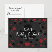 Stijlvolle casino bruiloft rvp postkaart uitnodiging briefkaart (Voorkant / Achterkant)