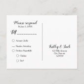 Stijlvolle casino bruiloft rvp postkaart uitnodiging briefkaart (Achterkant)