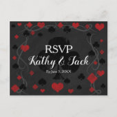 Stijlvolle casino bruiloft rvp postkaart uitnodiging briefkaart (Voorkant)