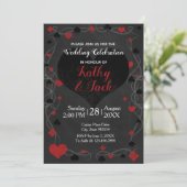 Stijlvolle casino bruiloft uitnodiging (Staand voorkant)