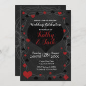 Stijlvolle casino bruiloft uitnodiging (Voorkant / Achterkant)