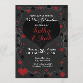 Stijlvolle casino bruiloft uitnodiging