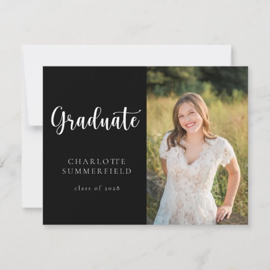 Stijlvolle Casual scriptfoto | AFSTUDEREN Kaart (Voorkant)