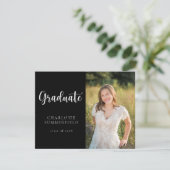 Stijlvolle Casual scriptfoto | AFSTUDEREN Kaart (Staand voorkant)