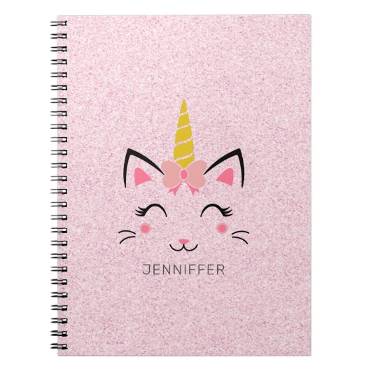 Stijlvolle Cat unicorn-illustratie Notitieboek (Voorkant)