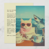 Stijlvolle Cat's Ocean Tea Party Kaart (Voorkant / Achterkant)