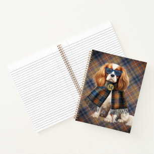 Stijlvolle Cavalier King Charles-hond en ruitjes Notitieboek
