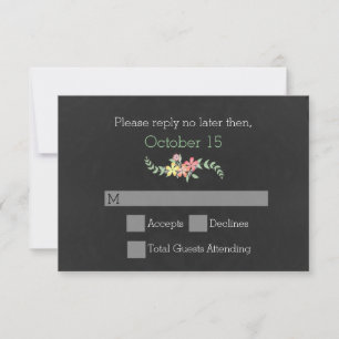 Stijlvolle  Chalkboard Wedding RSVP-Kaart RSVP Kaartje