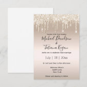 stijlvolle champagne die glitters bruiloft kaart (Voorkant / Achterkant)