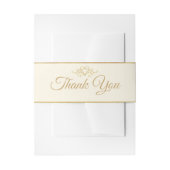 Stijlvolle Champagne Gold bedankt Belly Band Uitnodigingen Wikkel (Voorkant Voorbeeld)