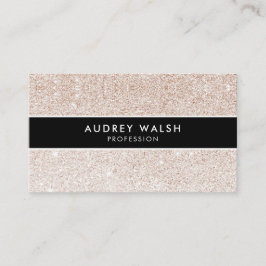 Stijlvolle Champagne roze glitter Black Striped Visitekaartje
