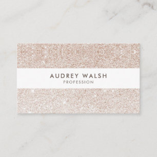 Stijlvolle Champagne roze glitter Wit Gestreept Visitekaartje