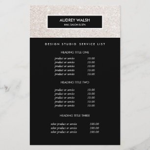 Stijlvolle champagne roze Salon Prijzen & Diensten Flyer