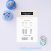 Stijlvolle champagne roze salon prijzen en dienste flyer (Enkel)