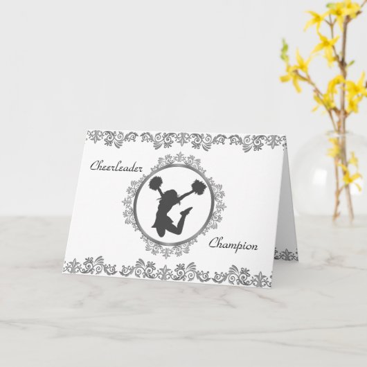 Stijlvolle Cheerleader Champion Inspirerend Quote Kaart (Gele Bloem)