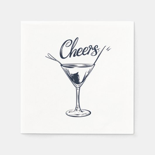 Stijlvolle "Cheers" Cocktail servetten (Voorkant)