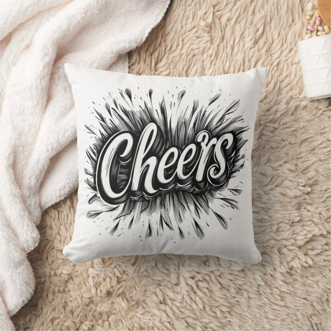 Stijlvolle "Cheers"-typografie kussenhoes Kussen (Deken)